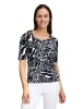 Betty Barclay Basic Shirt mit Rippenstruktur in Schwarz/Weiß