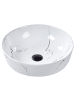 Beliani Waschbecken HOPI in Weiß - (W) 42 x (H) 14 x (L) 42 cm