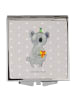 Mr. & Mrs. Panda Handtaschenspiegel quadratisch Koala Geschenk o... in Grau Pastell