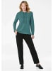 GOLDNER Sweatshirt Langarm Viskose-Pullover, Stehbund in grün