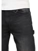 SOUL STAR Jeans - S2CHEB Lange Hose Carpenter Bermuda Regular-Fit Workwear in Black