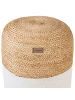 Beliani Pouf DALAMA in Weiß/Beige - (W) 46 x (H) 48 x (L) 46 cm