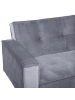 Beliani 3-Sitzer Sofa VISNES in Grau/Gold - (W) 218 x (H) 80 x (L) 81 cm