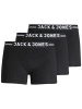 JACK & JONES Junior 3er Pack Boxershorts in black wasitband w.white logo