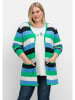 sheego Longstrickjacke in blau gestreift