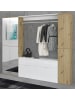 Inn.Furn Garderoben-Set Eiche, weiß Hochglanz 212 cm, Komplettset mit Spiegel