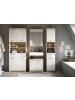 Inn.Furn Badmöbel-Set weiß Hochglanz, Eiche 4-teilig 186 cm, viel Stauraum