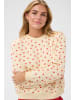 SAINT TROPEZ Sweatshirt PammaSZ Lockere Passform in Off White Red Sketched Hearts