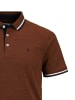 Jack & Jones Polo Shirt JJEPAULOS Sommer Hemd Kragen Pique Cotton in Braun