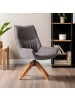Home Nature Wohnkonzept Essstuhl aus Leinen 360° drehbar in Grau 64x60.5x95.5 cm