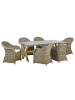 Beliani 7-tlg Gartentisch Set SUSUA/OLBIA in /Grau/Beige