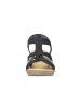 rieker Wildebuk-Sandalen mit Absatz Schwarz
