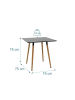 relaxdays Esstisch in Schwarz/ Natur - (B)75 x (H)75 x (T)75 cm