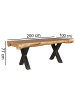 KADIMA DESIGN Esszimmertisch 200 x 100 x 77 cm Landhaus-Stil Voll-Holz,