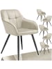 tectake Polstersessel gepolstert, in Samtoptik, gesteppt, 58 x 62 x 82 cm