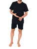 NORMANN kurzarm Schlafanzug Shorty Pyjama Streifen in schwarz