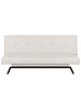 Beliani Schlafsofa LEEDS in Weiß/Schwarz - (W) 188 x (H) 85 x (L) 93 cm