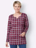 Sieh an! Longshirt in bordeaux-nachtblau-kariert
