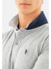 U.S. Polo Assn. Longsleeve USJayson – Herren Langarm Poloshirt mit Logo-Stickerei in Grau-Navy