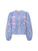 Rich & Royal Striped Embroidery Blouse in Royal Blue
