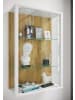 VCM  Wandvitrine Hängevitrine Glasvitrine Glas Udina in Weiß / Honig-Eiche