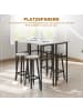 HOMCOM Bartisch-Set in Grau & Schwarz 100L x 40B x 90H cm