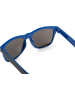 styleBREAKER Nerd Sonnenbrille in Schwarz-Blau / Blau verspiegelt