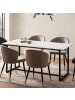 KADIMA DESIGN Esszimmertisch 160x80x76 cm Küchentisch in Marmor-Optik Modern, in Weiß