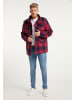 MO Herren Karierte Jacke in Rot Marine