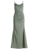 Vera Mont Abendkleid mit Wasserfallausschnitt in Dark Green/Grey