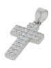 Adeliás Damen Anhänger Kreuz aus 925 Silber mit Zirkonia in weiß