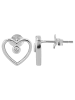 Adeliás Damen Ohrringe – Ohrstecker Herz aus 925 Silber in silber