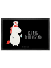 Mr. & Mrs. Panda Schmutzmatte Einhorn Krankenschwester mit Spruch in Schwarz