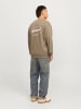Jack & Jones Rundhals Sweatshirt Pullover mit Front- & Rückenprint in Beige