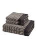 Ross 2 X Handtuch 2 X Duschtuch im Set Stripes in Dunkelgrau