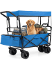 COSTWAY Bollerwagen faltbar mit Dach in Blau