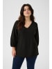 KAFFE curve Langarm-Bluse KCtara in Black Deep CC.