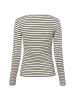 Vila Langarmshirt VIAmeline in ecru schwarz