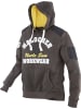 Uncle Sam Strickfleecehoodie in oliv melange/gelb in oliv melange/gelb