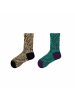 MUNADUNA 2er-Pack Vintage-Socken mit 3D-Relief-Farb-Mix