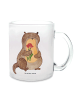 Mr. & Mrs. Panda Große Teetasse Otter Blumenstrauß ohne Spruch in Transparent