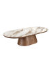Angel Cerdá Couchtisch 2160 in Weiß / Walnuss – (Ø)160 x (H)38 cm