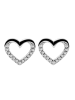 Adeliás Damen Ohrringe – Ohrstecker Herz aus 925 Silber mit Zirkonia in silber