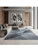 KADIMA DESIGN Teppich Kurzflor Waschbar Geometrisch ANDALO Strapazierfähig OEKO-TEX in Grau