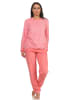 NORMANN Frottee Pyjama Bündchen Herz Tupfen Streifen - 59510 in Rosa