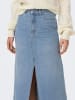 JACQUELINE de YONG Maxi Jeans Rock Denim Design Skirt mit Fransen in Hellblau