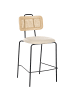 Beliani 2-tlg Barhocker ADELANTO in Beige/Schwarz