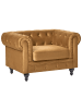 Beliani Sessel CHESTERFIELD in Gold/Schwarz - (W) 109 x (H) 70 x (L) 81 cm