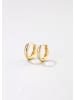 Hey Happiness Vergold. Creolen Klein 925 Sterlingsilber in Gold - (D) 0,8 cm