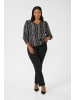 KAFFE curve Langarm-Bluse KCalicia Regular fit in Black/White/Elephant Graphic